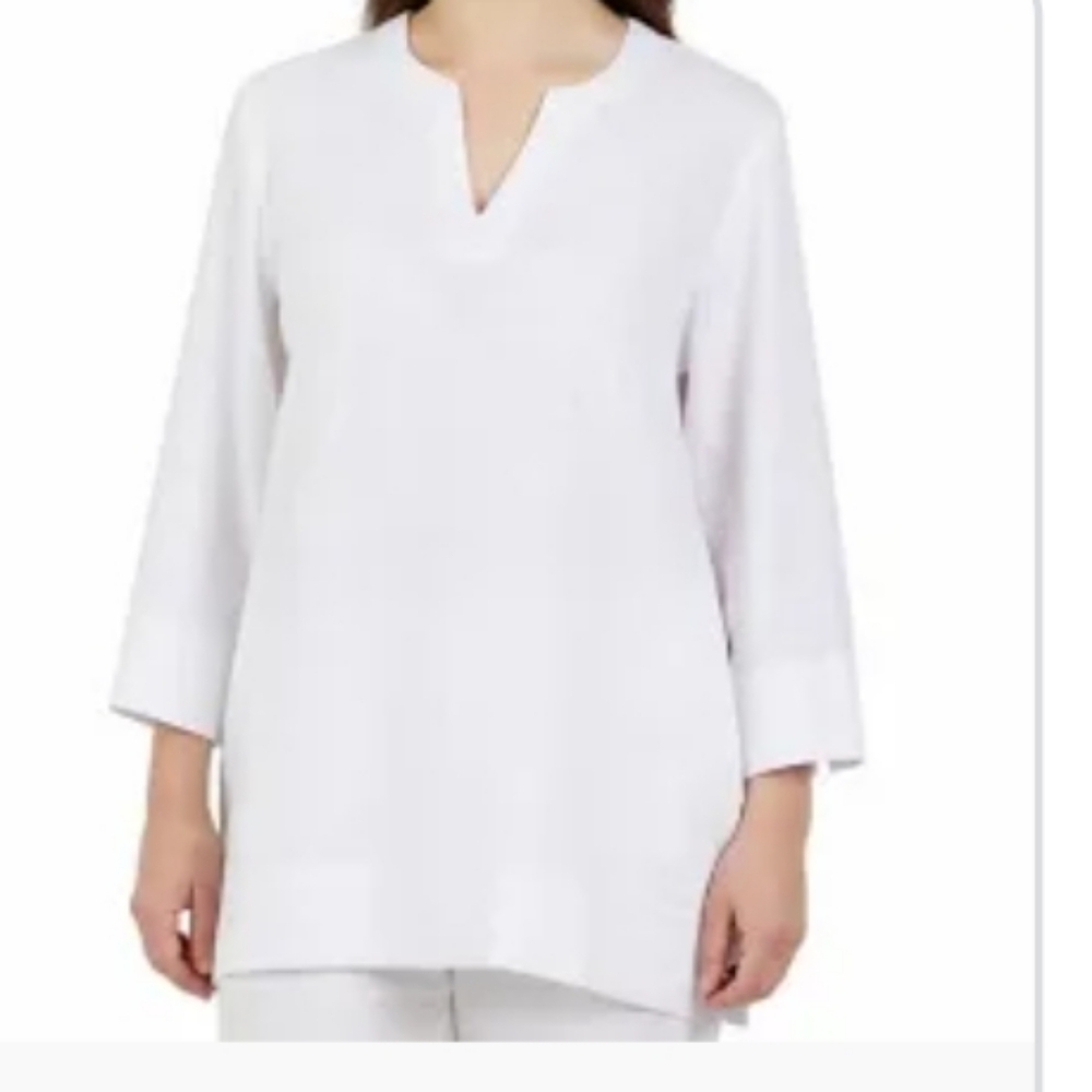 Richard Malcolm White Linen Top Size 1xl